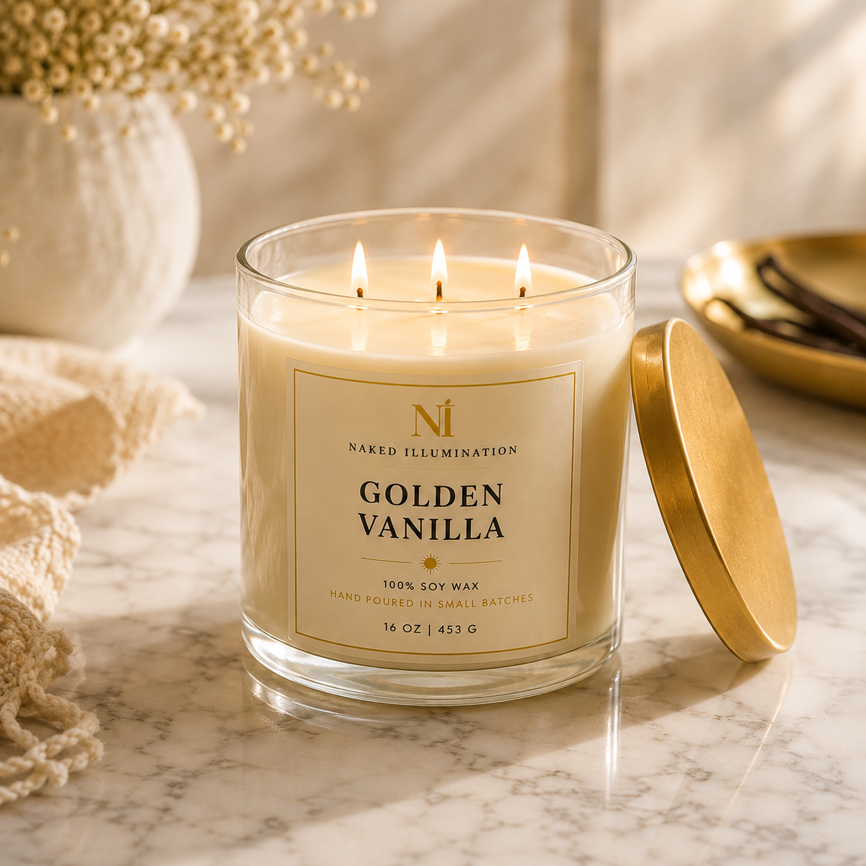 Golden Vanilla | Vanilla Luxury Soy Candle