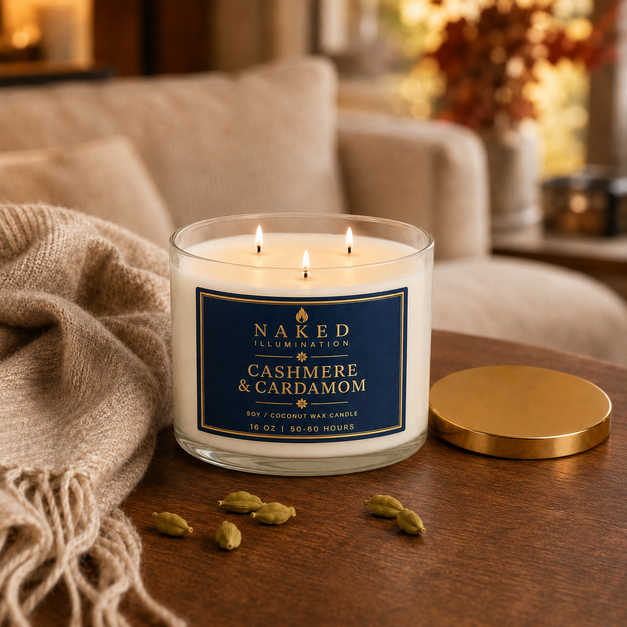 Cashmere & Cardamom Luxury Soy Coconut Wax Candle - 16oz