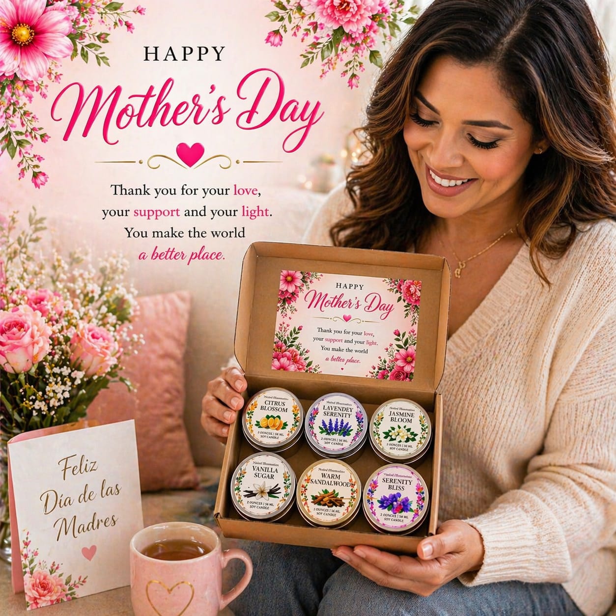 Mother’s Day Discovery Candle Box – 6 Mini Soy Candles | Hand-Poured Gift Set