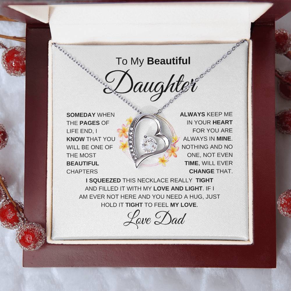 To My Beautiful Daughter Forever Love Necklace I WB