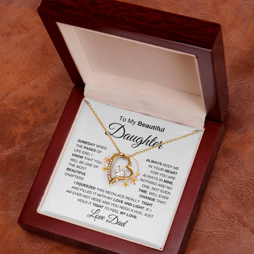 To My Beautiful Daughter Forever Love Necklace I WB