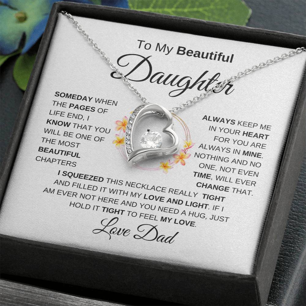 To My Beautiful Daughter Forever Love Necklace I WB