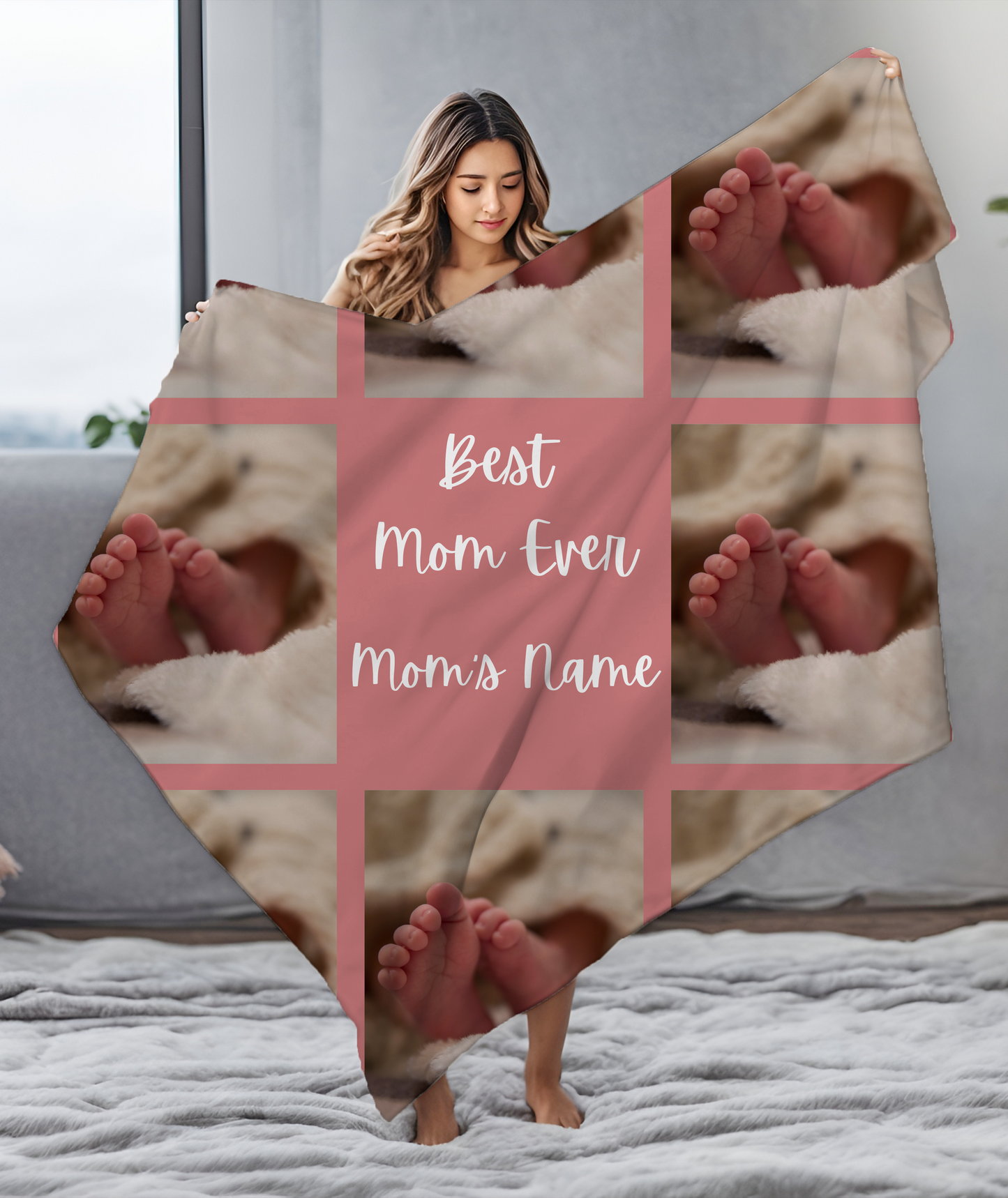 Personalized Best Mom Ever Photo blanket