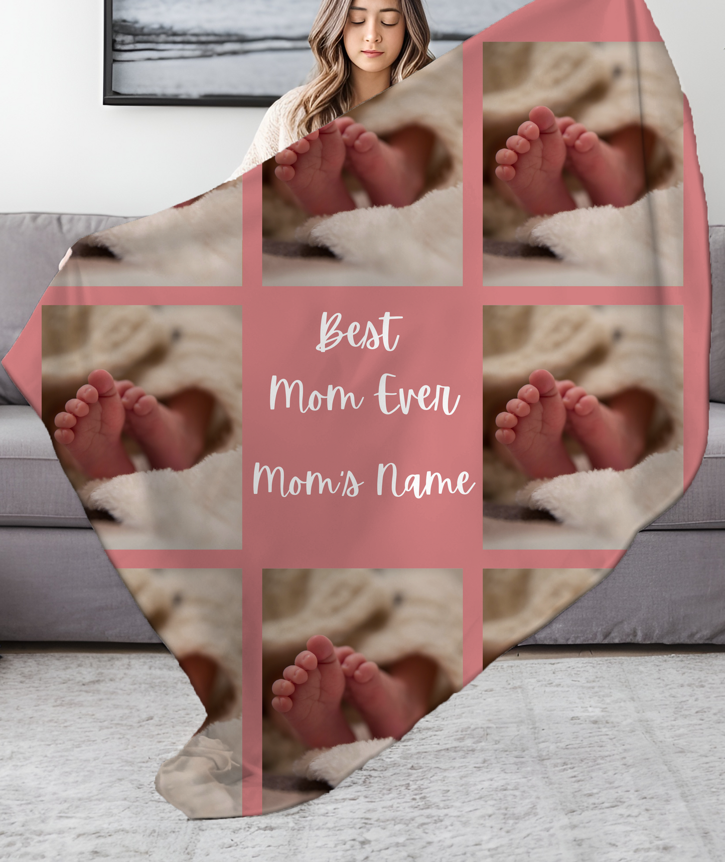 Personalized Best Mom Ever Photo blanket