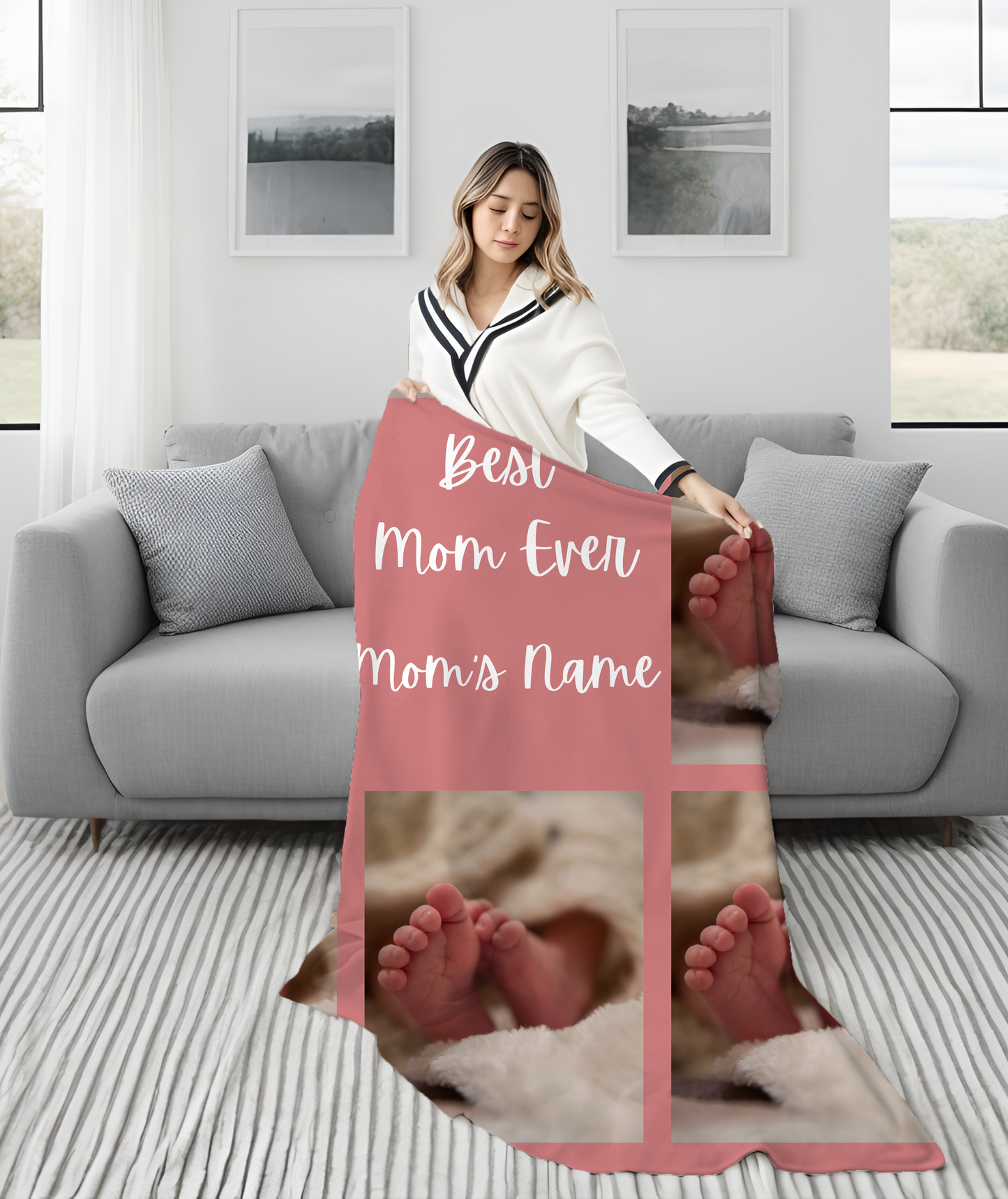 Personalized Best Mom Ever Photo blanket