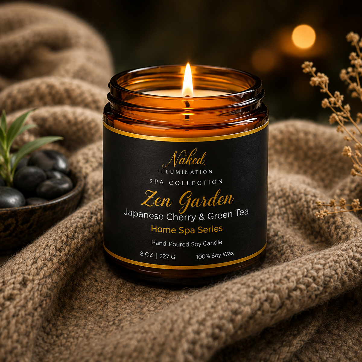 Zen Garden | Japanese Cherry & Green Tea | Luxury Spa Soy Candle