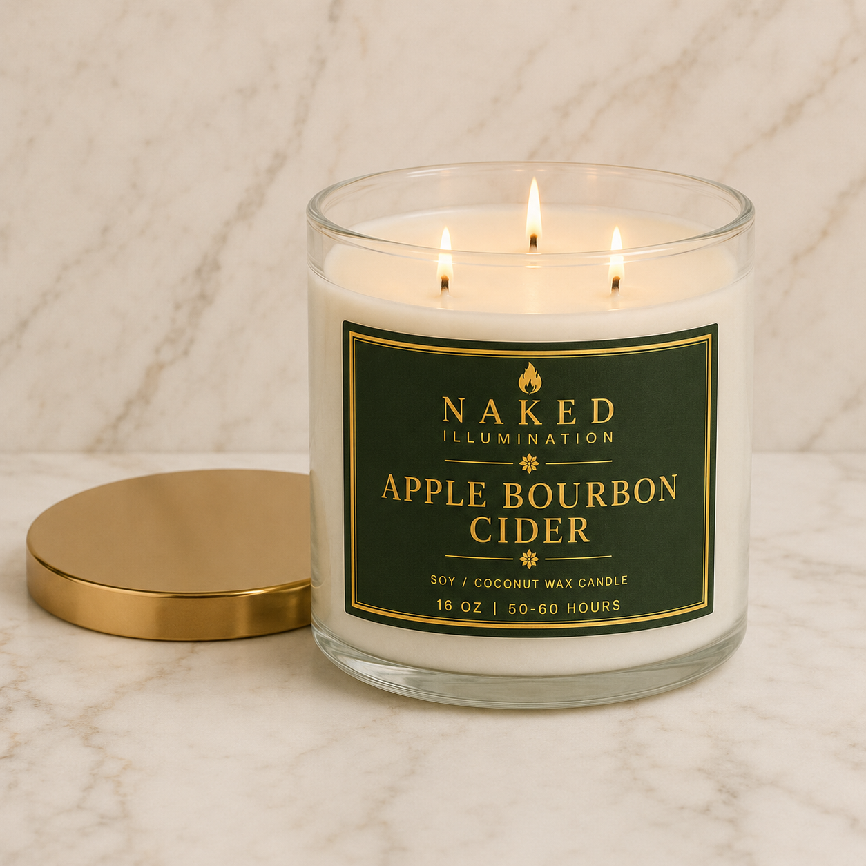 Apple Bourbon Cider Luxury Soy Coconut Wax - 16oz