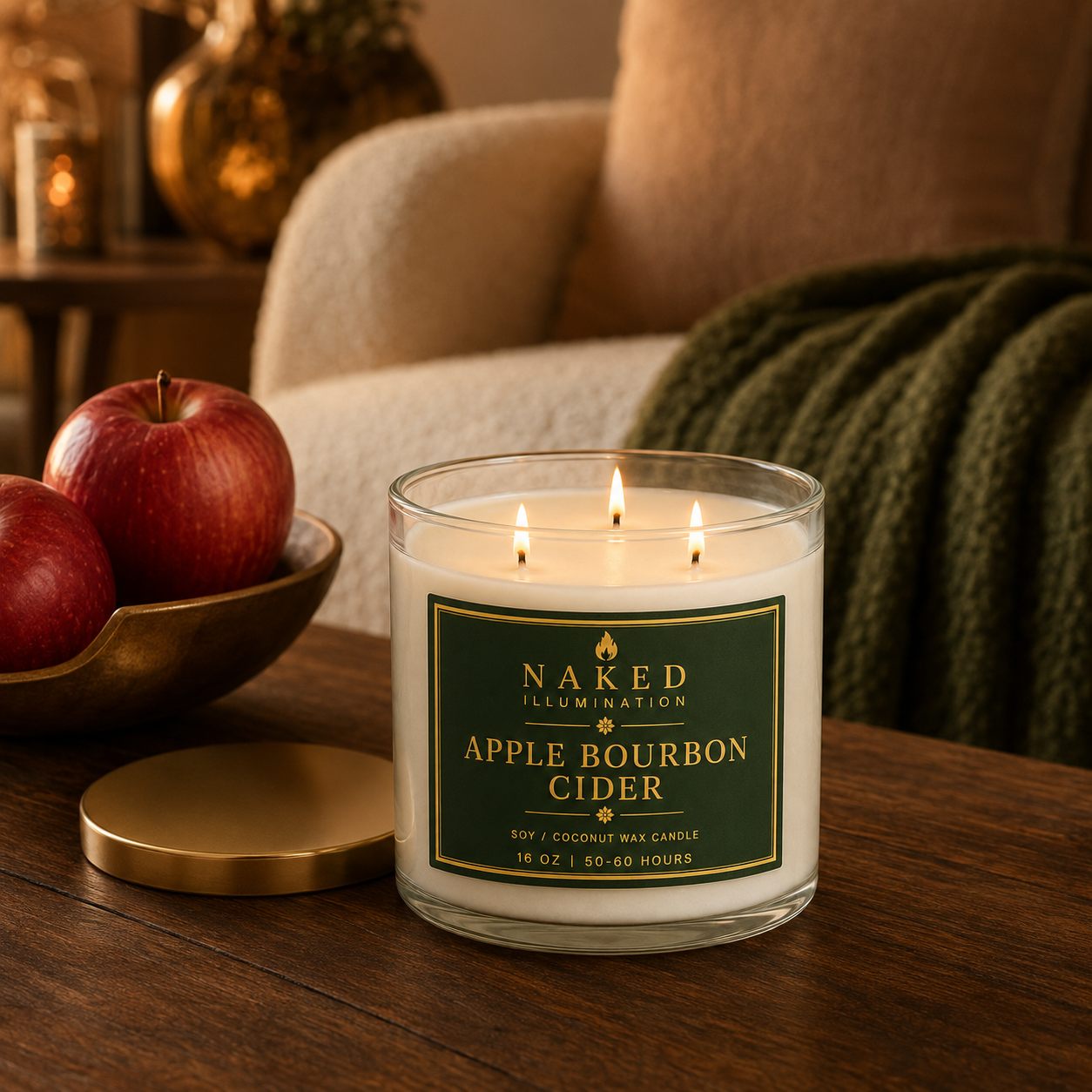 Apple Bourbon Cider Luxury Soy Coconut Wax - 16oz