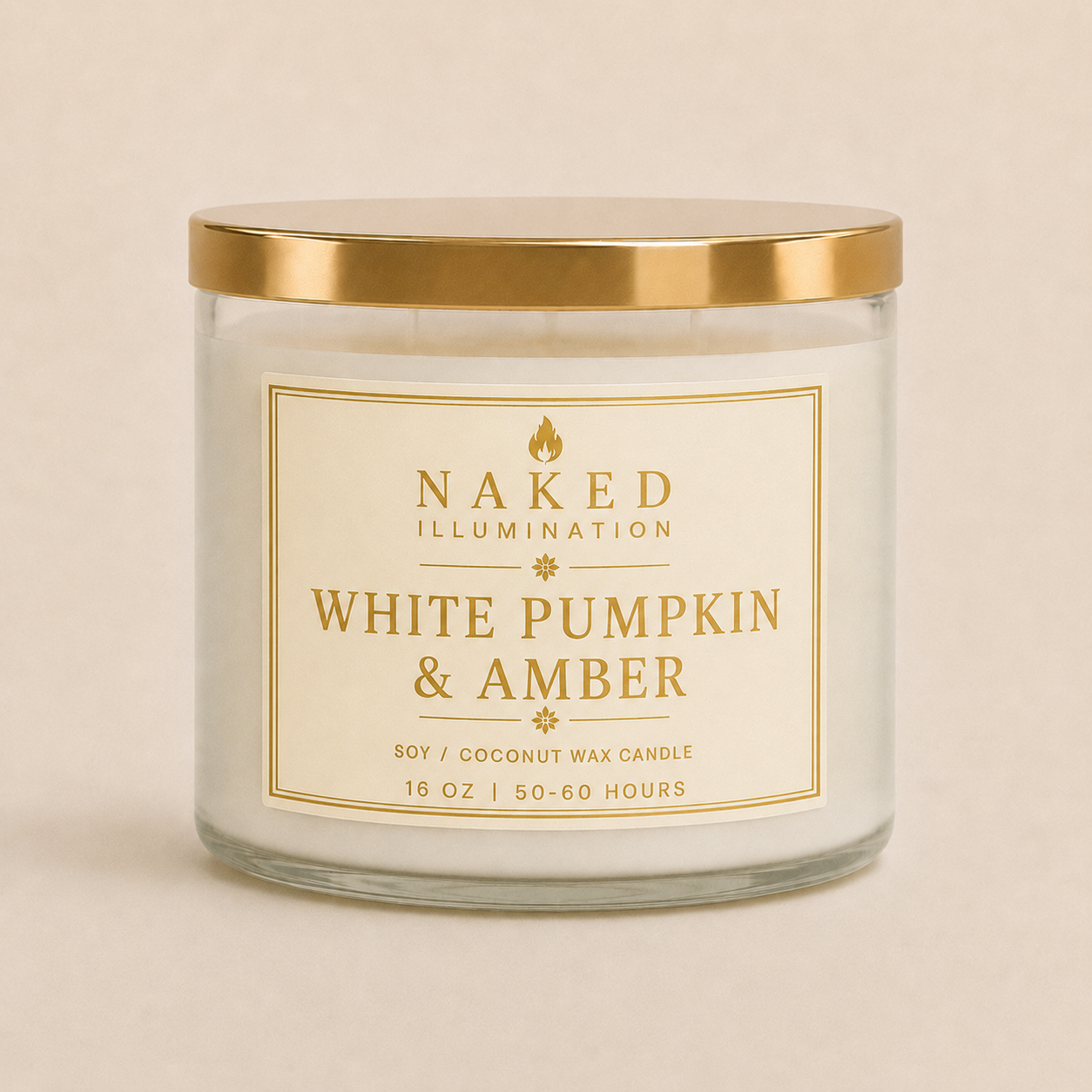 White Pumpkin & Amber Luxury Soy Coconut Wax Candle - 16oz