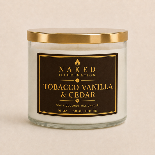 Tobacco Vanilla & Cedar Luxury Soy Coconut Wax Candle - 16oz