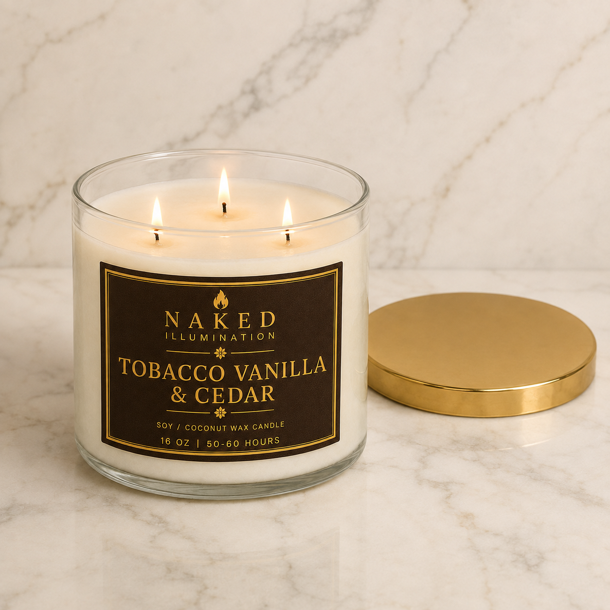 Tobacco Vanilla & Cedar Luxury Soy Coconut Wax Candle - 16oz
