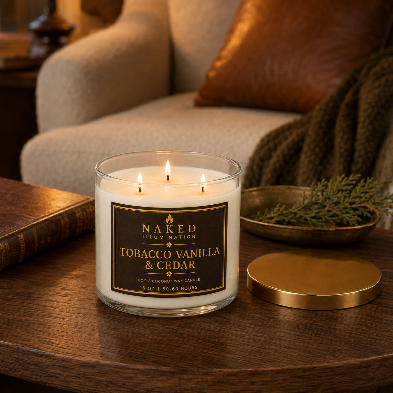 Tobacco Vanilla & Cedar Luxury Soy Coconut Wax Candle - 16oz