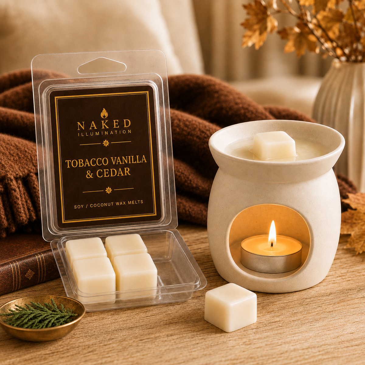 Tobacco Vanilla & Cedar Soy Coconut Wax Melts | Warm Woodsy Fragrance