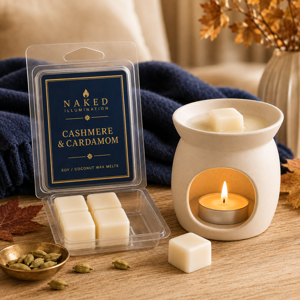 Cashmere & Cardamom Soy Coconut Wax Melts | Cozy Fall Fragrance