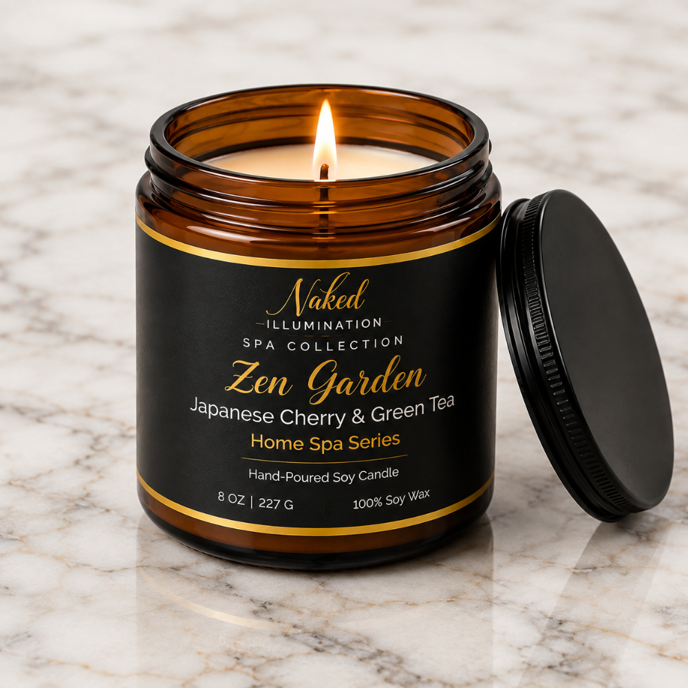 Zen Garden | Japanese Cherry & Green Tea | Luxury Spa Soy Candle