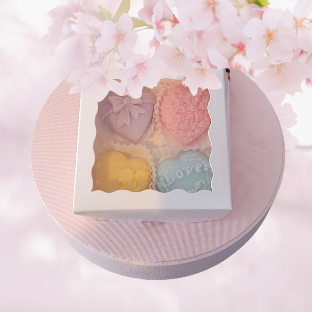 Spring Blossom Heart Wal Melts - Sets of 4 Pastel Scented Melts