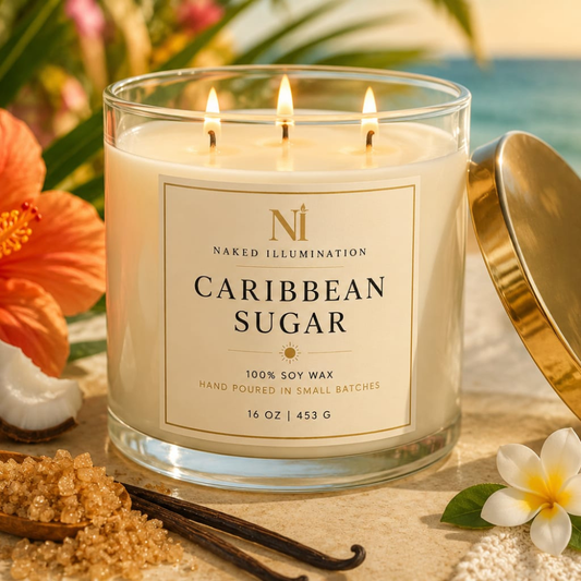 Caribbean Sugar | 16 oz Luxury Soy Candle | Triple Wick Tropical Candle