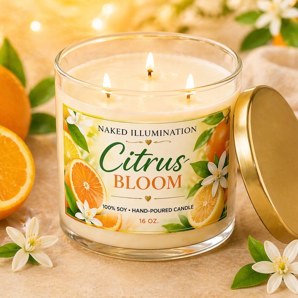 Citrus Bloom – Luxury 3-Wick Soy Candle