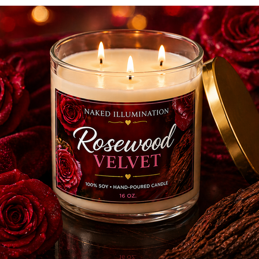 Rosewood Velvet – Luxury 3-Wick Soy Candle