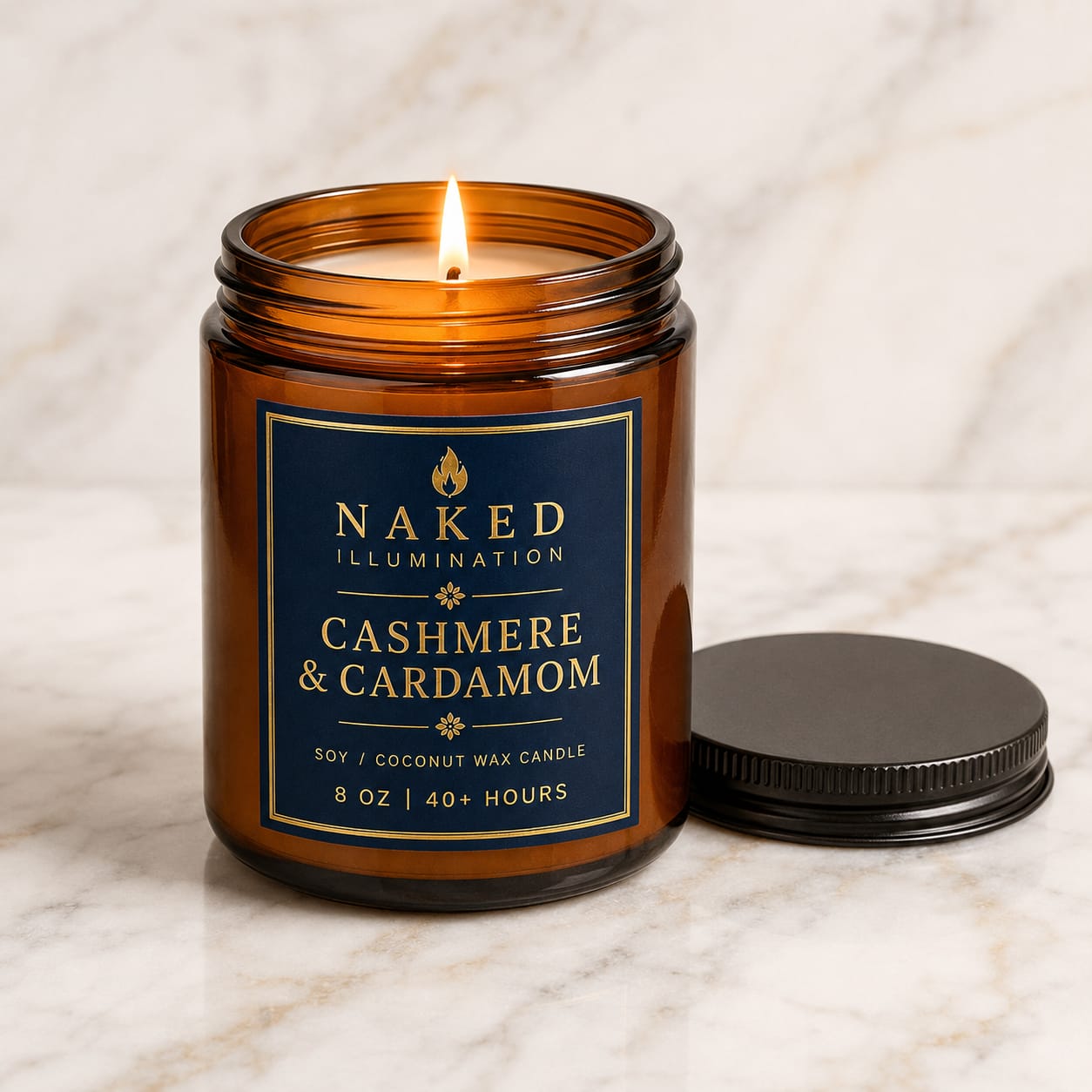 Cashmere & Cardamom Luxury Soy Coconut Wax Candle – 8 oz