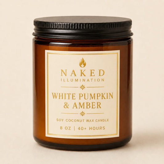 White Pumpkin & Amber Luxury Soy Coconut Wax Candle - 8oz