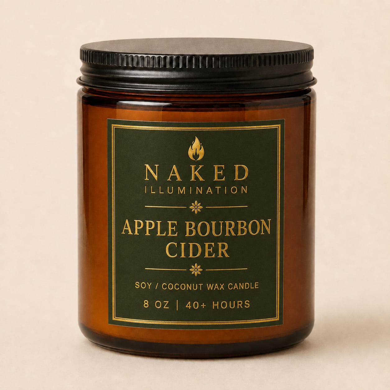 Apple Bourbon Cider Luxury Soy Coconut Wax Candle - 8oz