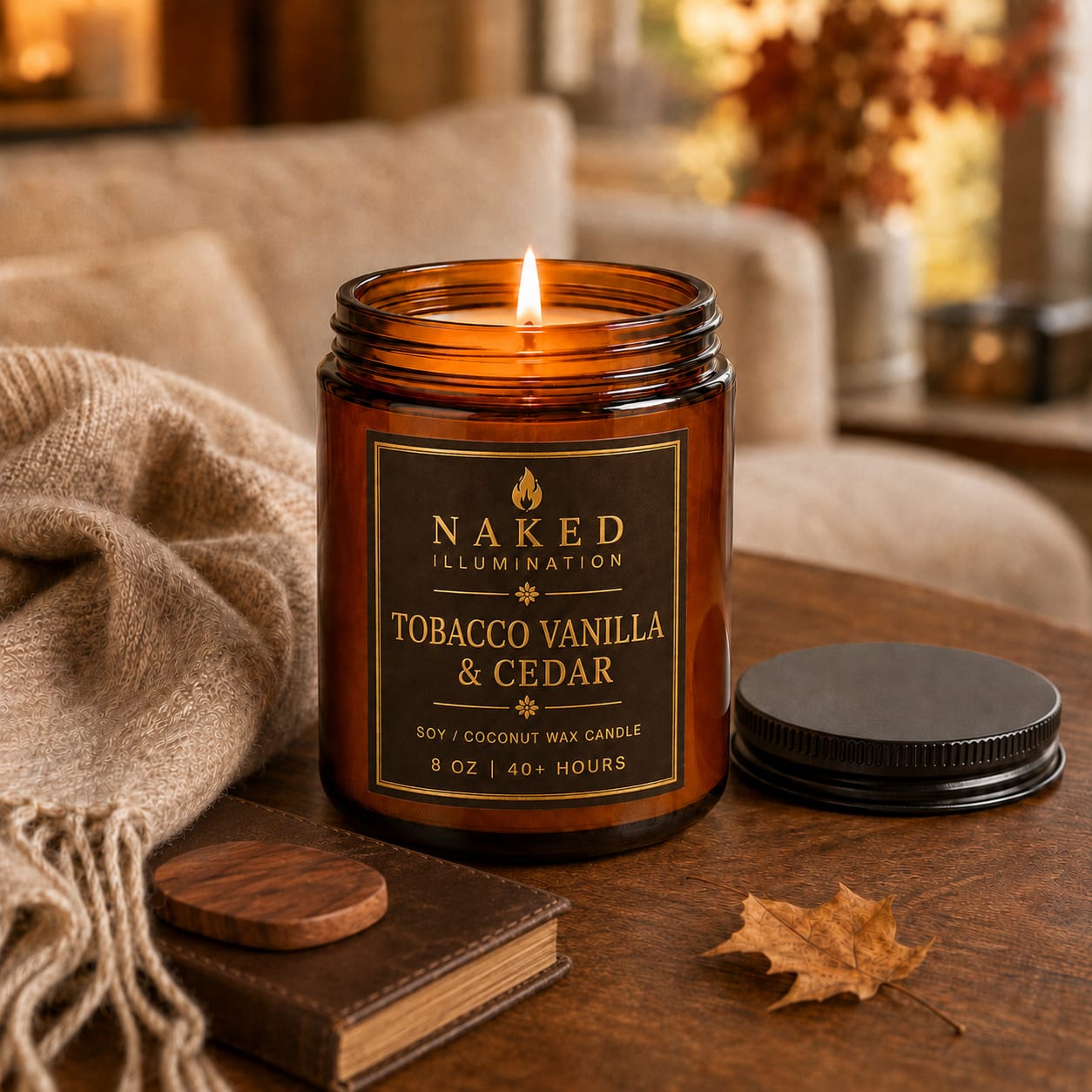 Tobacco Vanilla & Cedar Luxury Soy Coconut Wax Candle - 8oz