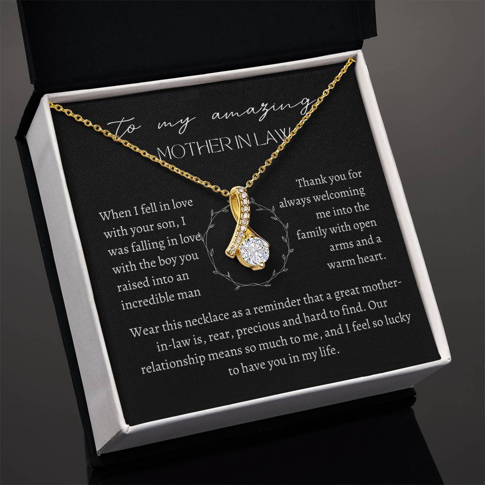 To My Amazing Mother-In-Law Alluring Beauty Necklace I BW