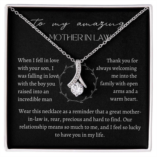 To My Amazing Mother-In-Law Alluring Beauty Necklace I BW