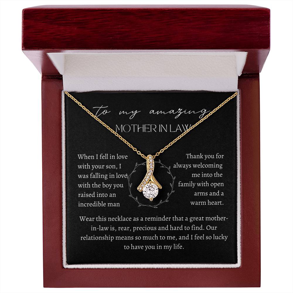 To My Amazing Mother-In-Law Alluring Beauty Necklace I BW