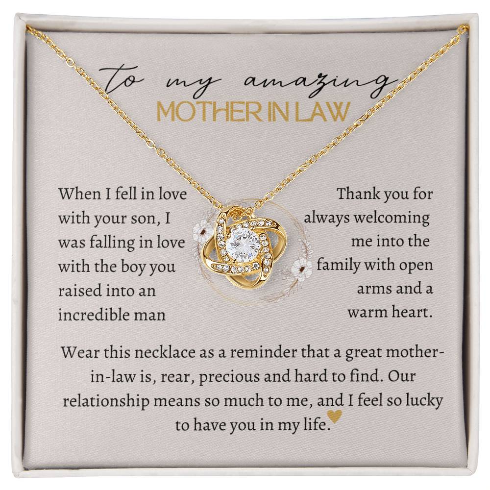 To My Amazing Mother-In-Law Love Knot Necklace