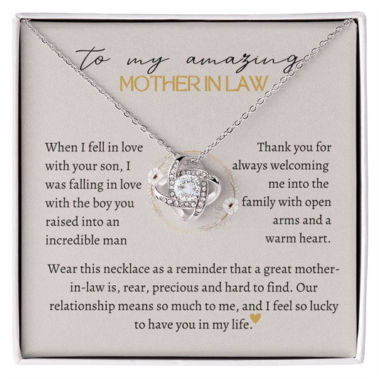 To My Amazing Mother-In-Law Love Knot Necklace