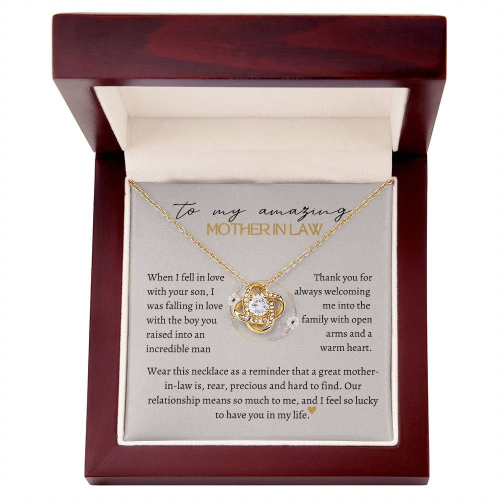 To My Amazing Mother-In-Law Love Knot Necklace