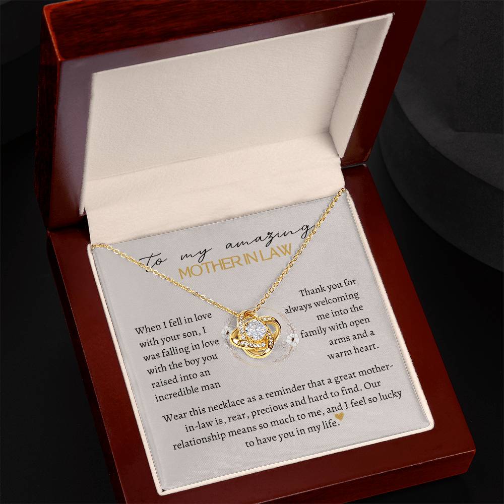 To My Amazing Mother-In-Law Love Knot Necklace