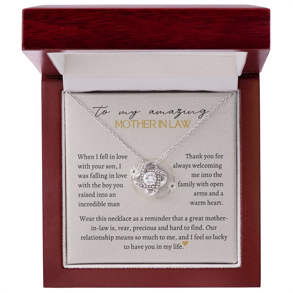 To My Amazing Mother-In-Law Love Knot Necklace