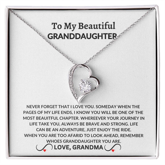 To My Beautiful Granddaughter I Forever Love Necklace