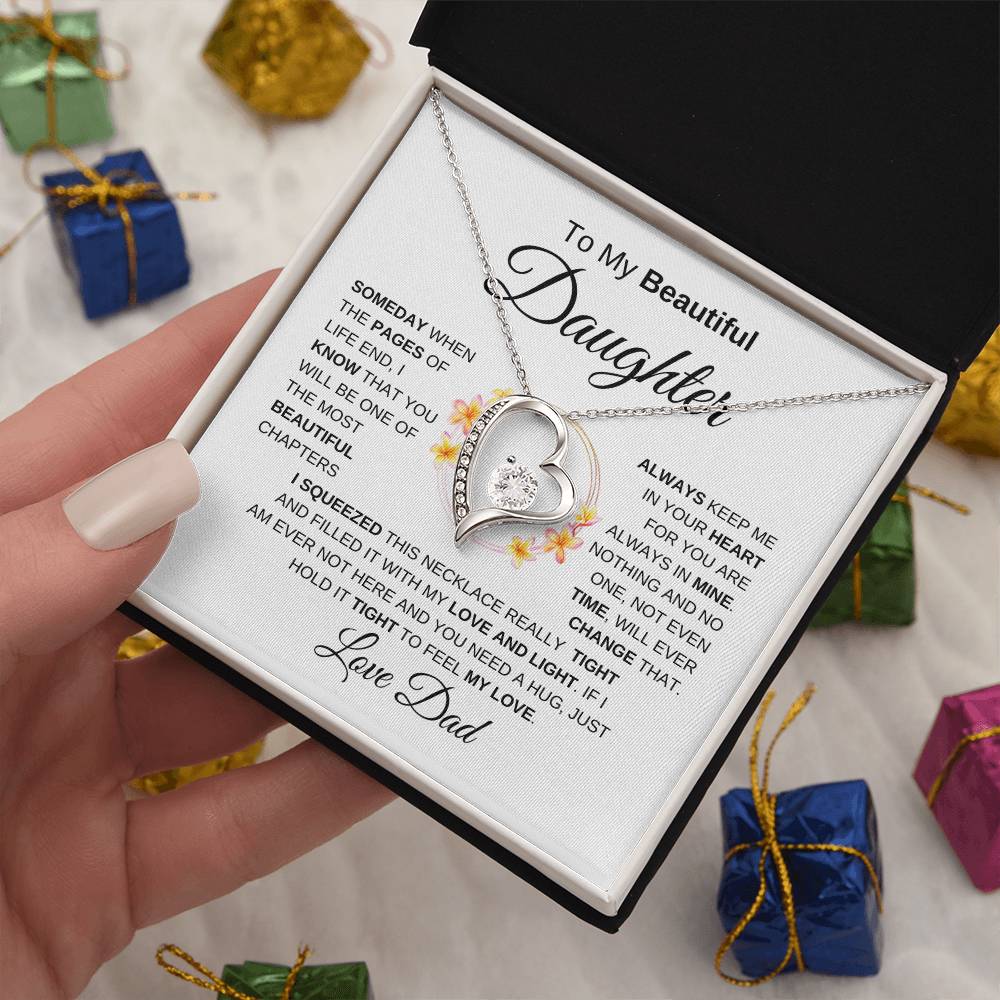 To My Beautiful Daughter Forever Love Necklace I WB