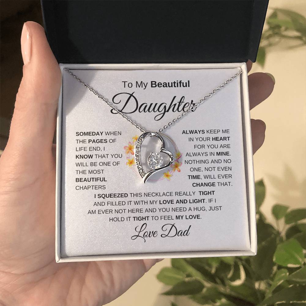 To My Beautiful Daughter Forever Love Necklace I WB