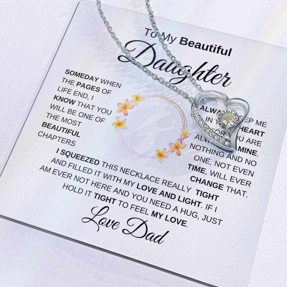 To My Beautiful Daughter Forever Love Necklace I WB