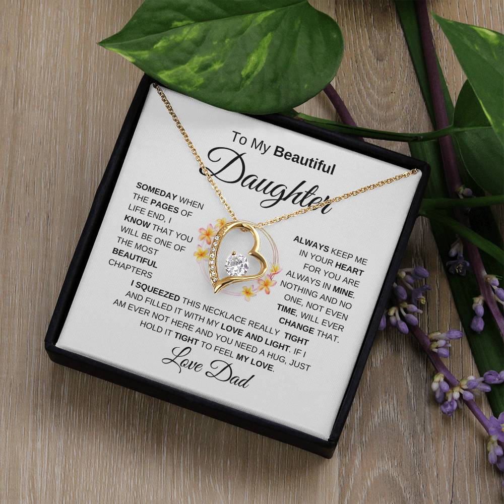 To My Beautiful Daughter Forever Love Necklace I WB